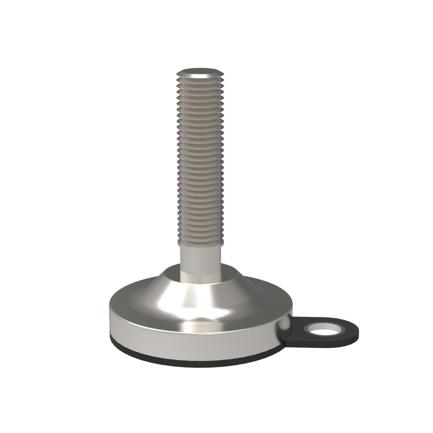 Steel Levelling Feet steel Bolt-down steel levelling feet. Stainless Steel base with valcanized rubber